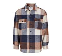 JACK&JONES PLUS Jjebradley Ollie Overshirt LS Noos Pls Giacca da Camicia, Blazer Blu Marine, 4XL Uomo