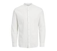 JACK&JONES PLUS Jjebreeze Band Shirt LS SN Pls Camicia a Maniche Lunghe, Bianco, 3XL Uomo