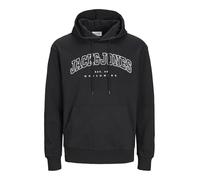 JACK&JONES PLUS JJECALEB Varsity - Felpa con Cappuccio Noos Pls, Nero, XXXXXL