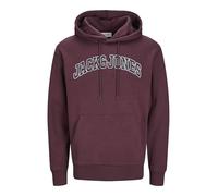 Jack&Jones Plus JJECALEB Varsity - Felpa con Cappuccio Noos Pls, Vineyard Wine, XXXXL