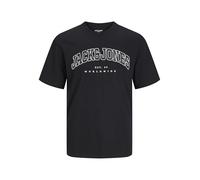 Jack&Jones Plus JJECALEB Varsity Tee SS O-Neck NOO Pls, Nero, XXXXXXL