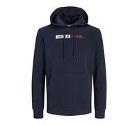 JACK&JONES PLUS Jjecorp Logo Sweat Hood Play Noos Pls Felpa con Cappuccio, Navy Blazer/Print:Play 5, XXXXL Uomo