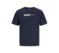 JACK&JONES PLUS Jjecorp Logo Tee Play SS O-n Noos Pls T-Shirt, Navy Blazer/Print:Play 5, XXXXL Uomo
