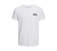 JACK&JONES PLUS Jjecorp Logo Tee SS O-Neck Noos Pls T-Shirt, Bianco/Dettagli: Piccola Stampa/Nero, 5XL Uomo