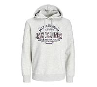 JACK&JONES PLUS Jjelogo-Felpa con Cappuccio 2 col 24/25 Noos Pls, Melange Bianco, XXXXXL Uomo