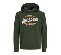 JACK&JONES PLUS Jjelogo-Felpa con Cappuccio 2 col 24/25 Noos Pls, Verde Combo, XXXXXL Uomo