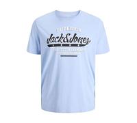 JACK&JONES PLUS Jjelogo Tee SS O-Neck 2 col Aw24 S Pls T-Shirt, Blu Chambray. Dettagli: Melange, 6XL Uomo