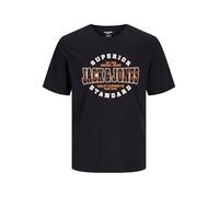 JACK&JONES PLUS Jjelogo Tee SS O-Neck 2 col Aw24 S Pls T-Shirt, Nero, 5XL Uomo