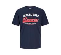 JACK&JONES PLUS Jjelogo Tee SS O-Neck 2 col Aw24 S Pls T-Shirt, Sky Captain, 6XL Uomo