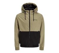 JACK&JONES PLUS Jjerush Hood Bomber Noos Pls, Coriandolo. Dettagli: Nero/Bianco, XXXXL Uomo