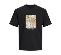 JACK&JONES PLUS Jorsequoia-Maglietta Girocollo T-Shirt, Nero, XXXXL Uomo