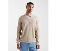 Jack & Jones - Polo a maniche lunghe in maglia beige-Neutro M