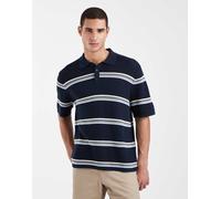 Jack & Jones - Polo all'uncinetto blu navy a righe L