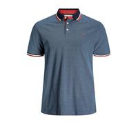 Jack & Jones Polo da Uomo a Maniche Corte in piqué con Punta Paulos, Blu - Rosso - Bianco, 6XL Plus