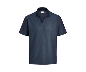 JACK & JONES Polo da Uomo con Scollo a V e Maglia Piatta, T-Shirt a Maniche Corte., Colore:Blu Scuro, Size:XL