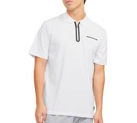 JACK & JONES Polo da Uomo Stampato Colletto Camicia Polo, Bianco, XL