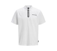 JACK & JONES Polo da Uomo Stampato Colletto Camicia Polo, Bianco, XL
