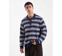 Jack & Jones - Polo in maglia color blu navy a righe XXL