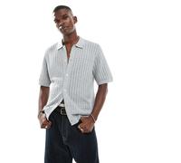 Jack & Jones - Polo in maglia grigia con bottoni-Grigio XXL