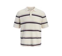 JACK & JONES Jormaine Knit Stripe Polo SN Righe, Sale Marino, M Uomo