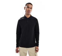 Jack & Jones - Polo testurizzata nera con maniche lunghe-Nero M