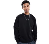 Jack & Jones Premium - Felpa girocollo oversize nera pesante 400 gsm-Nero M