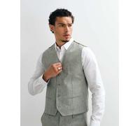 Jack & Jones Premium - Gilet in misto lino verde salvia in coordinato 50