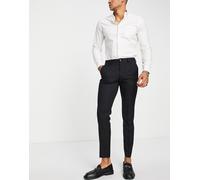 Jack & Jones Premium - Pantaloni da abito neri stretch super slim in misto lana-Nero W36