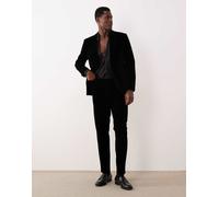 Jack & Jones Premium - Pantaloni da smoking in velluto nero 50