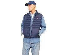 JACK & JONES Puffer Gilet Puffer Gilet, Giacca blu marino/dettaglio: cuciture rosse vere, M
