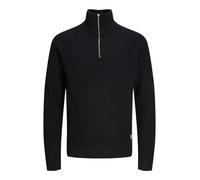 Jack&Jones Pullover a coste con mezza zip Nera da Uomo L Nero