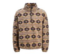 Jack & Jones - Pile soffice beige pesante con stampa e zip corta-Neutro M