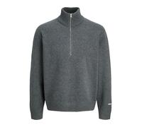 JACK & JONES Jornorrebro Knit Half Zip SN, Grigio Scuro mélange, XXL