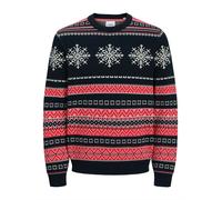 JACK & JONES Pullover 'MAS NOEL' blu notte / colori misti Uomo JACK & JONES M blu notte / colori misti