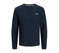 JACK & JONES Pullover 'Paul Tons' blu notte / arancione / bianco Uomo JACK & JONES L blu notte / arancione / bianco