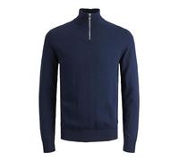 JACK & JONES Pullover Sottile con Collo Alto e Zip Uomo, Colore:Marina, Dimensione Maglia:L