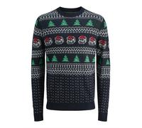 JACK & JONES Pullover 'XMAS ANDREW' blu notte / verde / rosso scuro / bianco Uomo - Abbigliamento - Occasioni - Natale - Maglioni natalizi JACK & JONES S