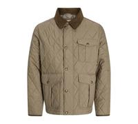 Jack & Jones - Giacca trapuntata beige con colletto in tessuto a coste-Neutro M