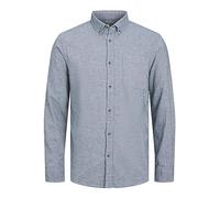 JACK & JONES S Camicia da Uomo Jjeclassic Melange LS SN, Denim Sbiadito, XL