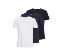 Jack & Jones S JJEORGANIC Basic Tee SS O-Neck 3PK MP T-Shirt, Nero Confezione: 1 Nero, 1 Blu Navy, 1 Bianco, XL Uomo