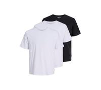 Jack & Jones S JJEORGANIC Basic Tee SS O-Neck 3PK MP T-Shirt, Nero Confezione: 2 Bianche, 1 Nero, S Uomo
