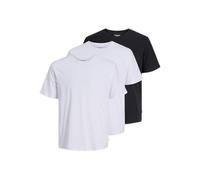 Jack & Jones S JJEORGANIC Basic Tee SS O-Neck 3PK MP T-Shirt, Nero Confezione: 2 Bianche, 1 Nero, S Uomo