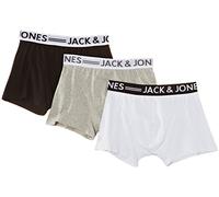 Jack & Jones S Sense Trunks 3-Pack, Boxer Uomo, Black/White/Grey, M (Pacco da 3)