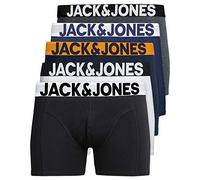 Jack & Jones S Set di 5 boxer da uomo, colore bianco, nero, blu, grigio, Trunks 12204864, Confezione da 5 pezzi Mix 2., M