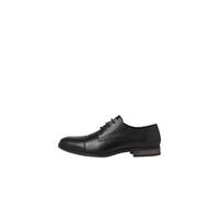 JACK & JONES Scarpe eleganti in pelle con chiusura con lacci e punta arrotondata Nero