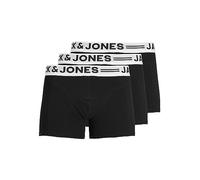 JACK & JONES Sense Trunks 3-pack Boxer, Nero (Black), Medium (Pacco da 3) Uomo