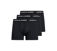 JACK & JONES Set da 3 boxer tinta unita e elastico in vita logato. Nero
