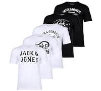 JACK & JONES Set di 5 magliette da uomo in diversi stili, stampe e colori in cotone, Mix1, L