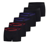 JACK & JONES Set di 6 boxer da uomo, Basic Trunk, boxer elasticizzati, biancheria intima, in cotone, nero, rosso, verde, blu, grigio, S, M, L, XL, XXL, 3XL, Confezione da 4, M