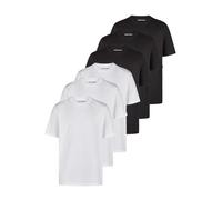 JACK & JONES Set di 6 magliette da uomo Basic Regular Fit JACJEANS a girocollo, a maniche corte, per l'estate, in nero e bianco, S M L XL XXL 3XL, 3XL